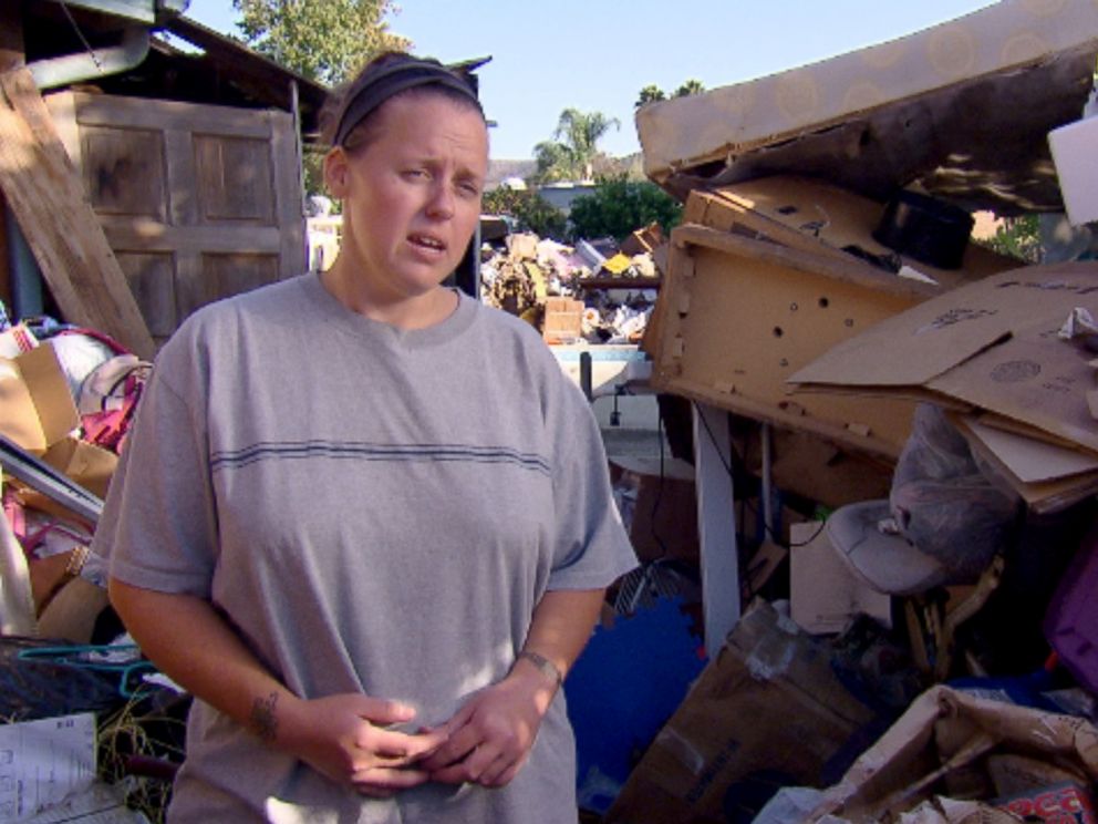 Photo: Kira recently sold her hoarder home filled to the ceiling with clothing, toys and trash.