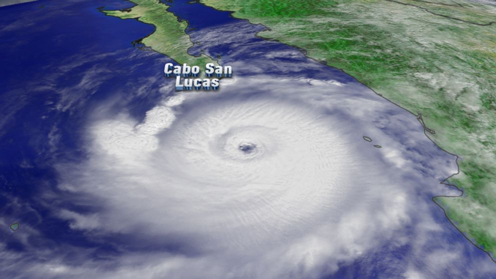 Visible satellite view of Hurricane Odile on Sunday afternoon as it heads towards Mexico's Baja Peninsula.