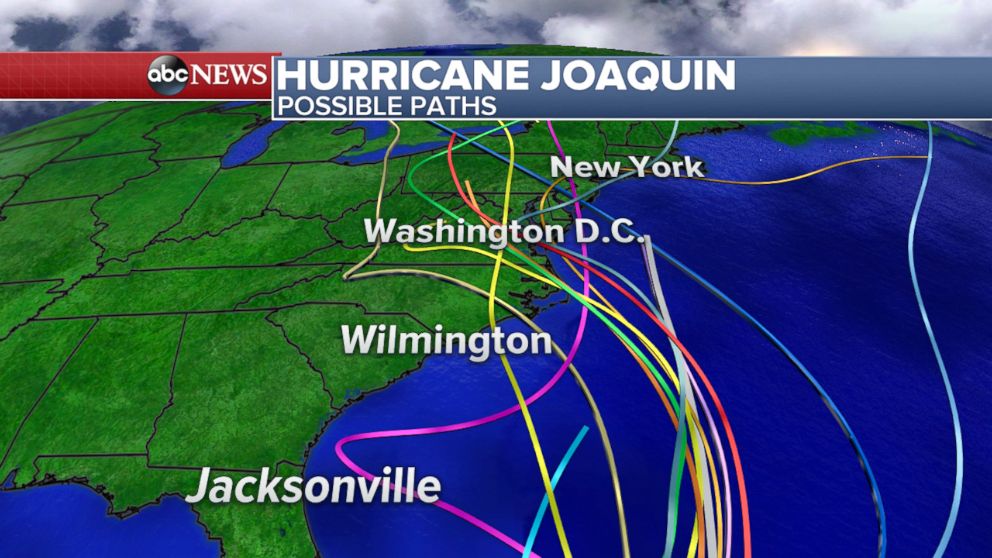 PHOTO: Here are various models showing the predicted paths of Hurricane Joaquin.
