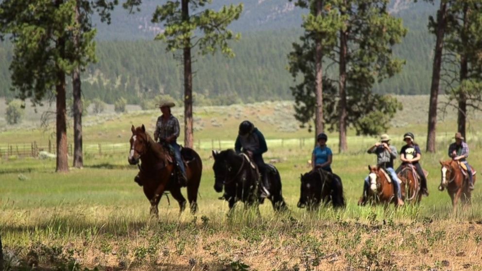 PHOTO: Horseback riding is just one of dozens of different activities guests can do at the Resort at Paws Up in Montana.