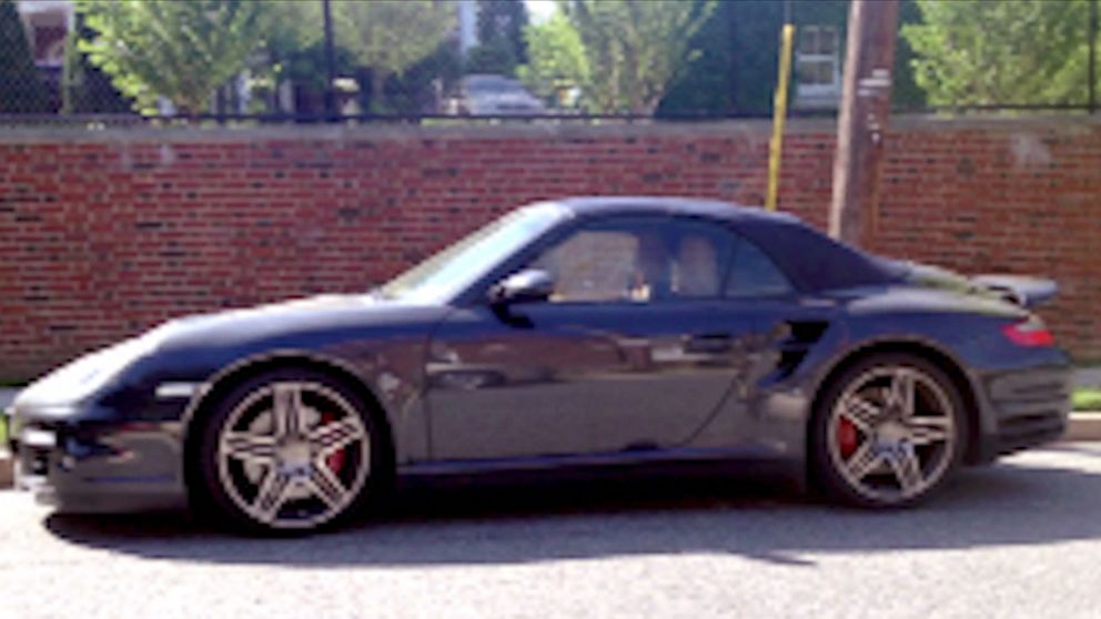 PHOTO: A blue 2008 Porsche 911 sports car, possibly operated by the person of interest
