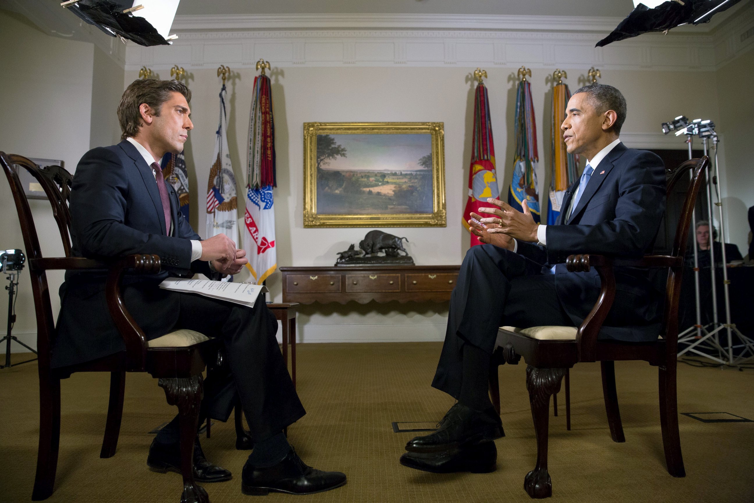 PHOTO: "World News Tonight" Anchor David Muir's exclusive interview with President Obama on the normalization of relations with Cuba in 2014.