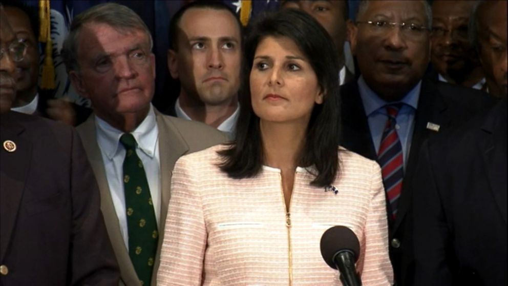 South Carolina Gov. Nikki Haley asked that the Confederate battle flag be removed from the state capitol in the wake of the shootings at Emanuel AME church.