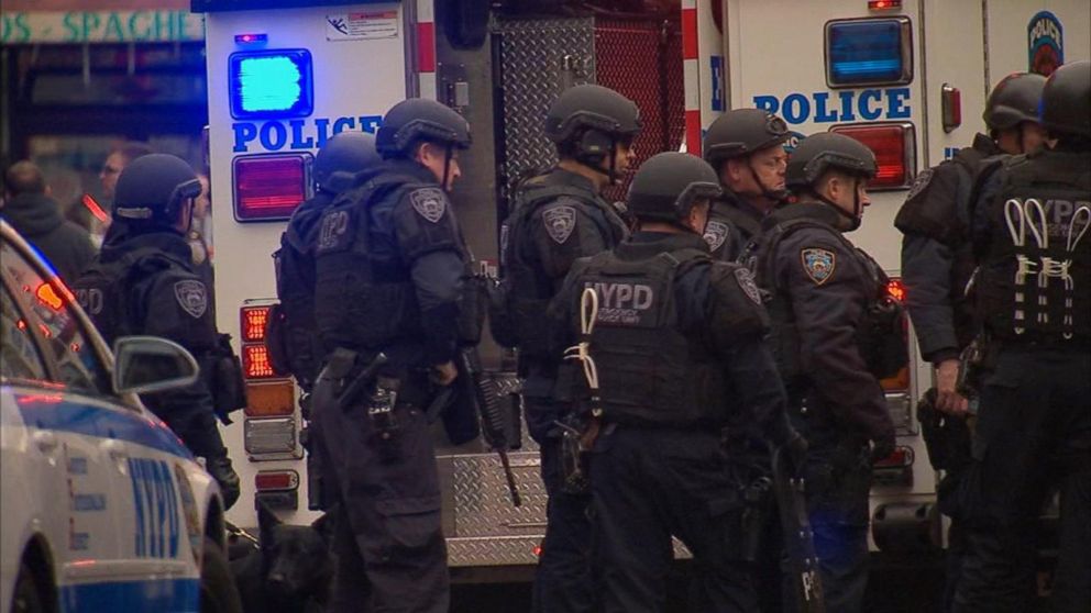 PHOTO: Two NYPD cops were shot in their patrol car in Brooklyn.