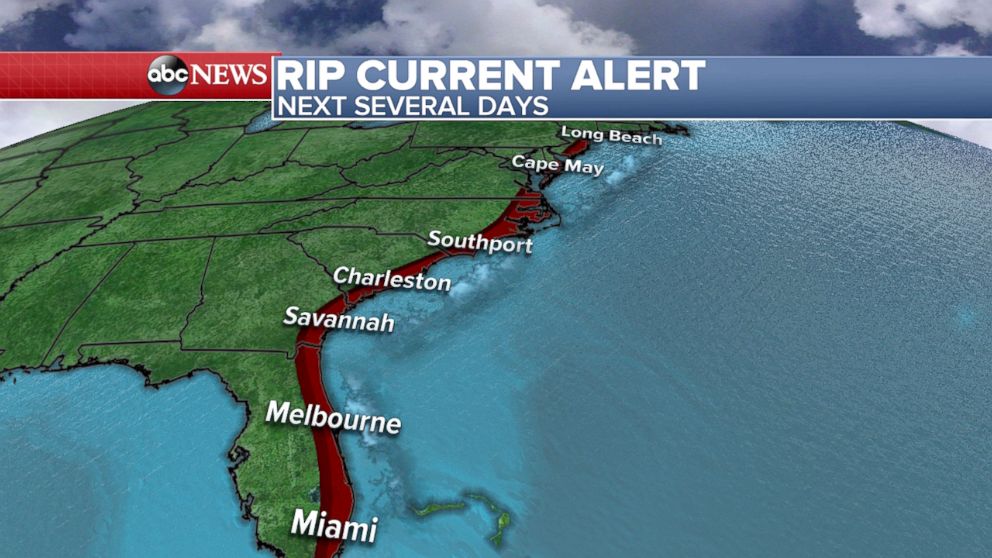 PHOTO: Rip Current alerts stretch from Florida to New York's Long Island this week.