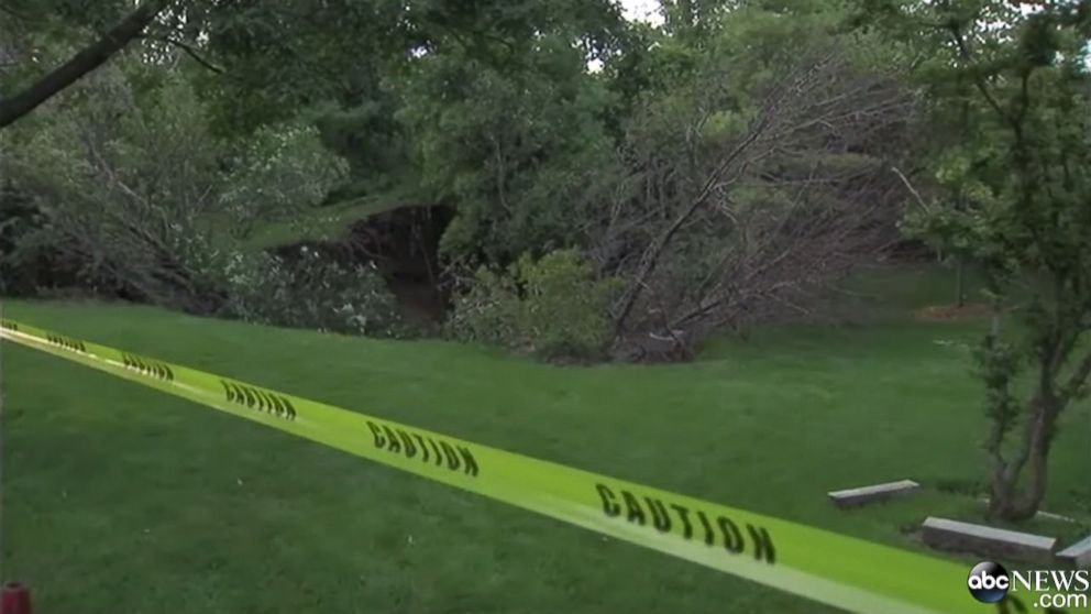 PHOTO: An Indiana couple's backyard features a sinkhole that's 40 feet wide and 30 feet deep.