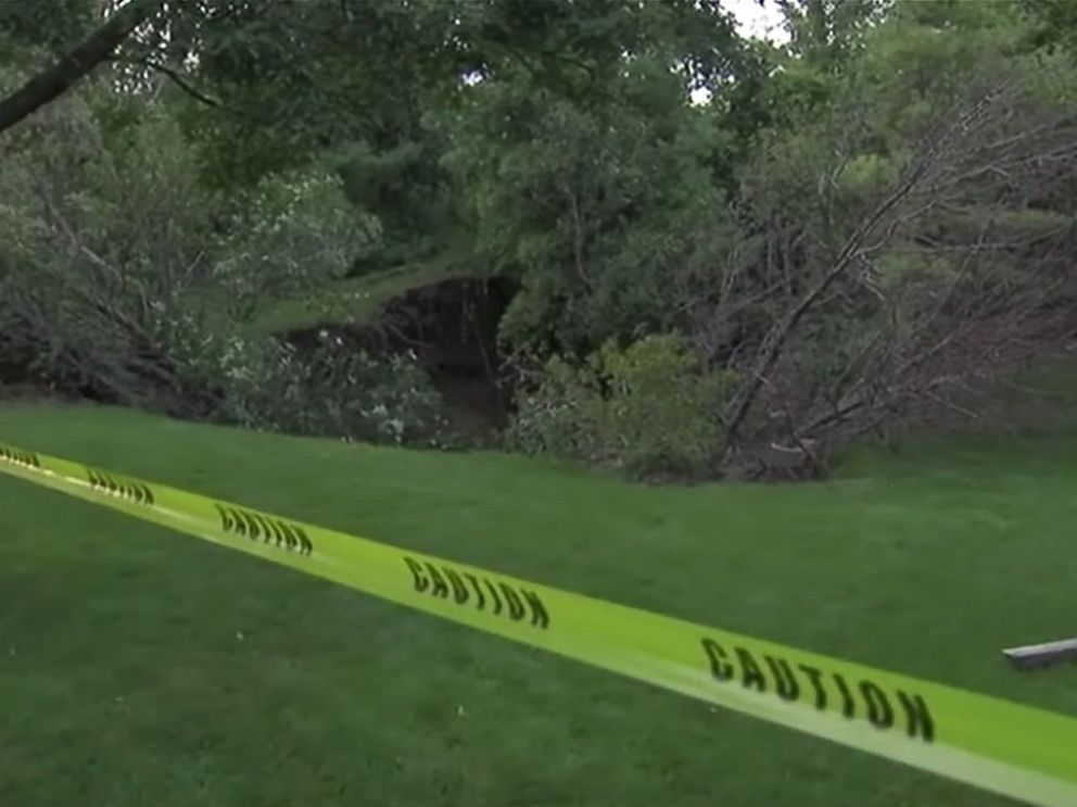 PHOTO: An Indiana couples backyard features a sinkhole thats 40 feet wide and 30 feet deep.
