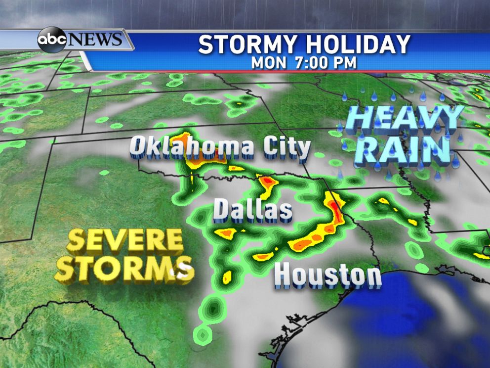 PHOTO: Another round of severe thunderstorms and heavy rain threaten much of Texas and Oklahoma on Memorial Day.