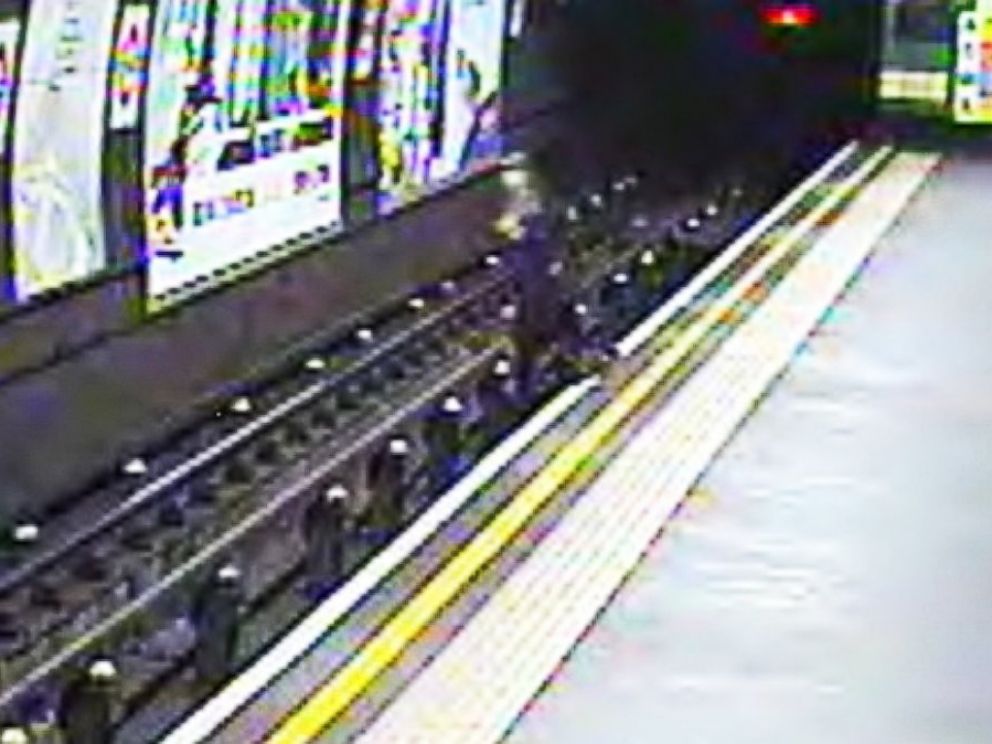 PHOTO: A stroller was blown onto the tracks at a British subway station just seconds before a train arrived.