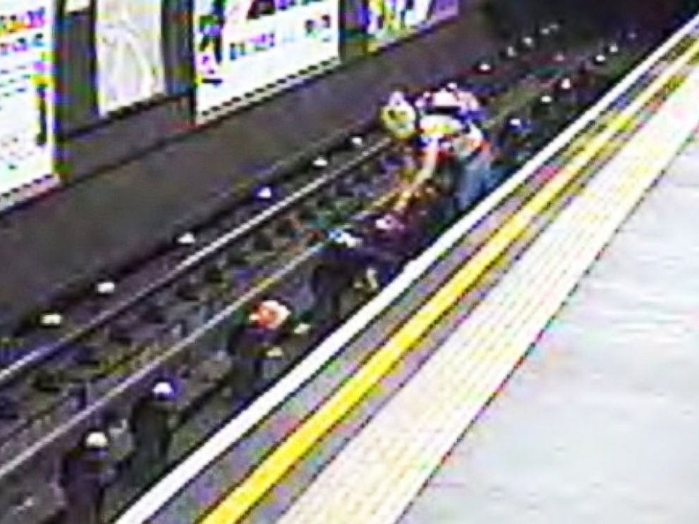 PHOTO: A stroller was blown onto the tracks at a British subway station just seconds before a train arrived.