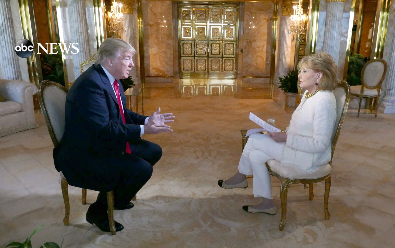 PHOTO: Donald Trump sits down with Barbara Walters for an interview to air on ABC News "20/20."
