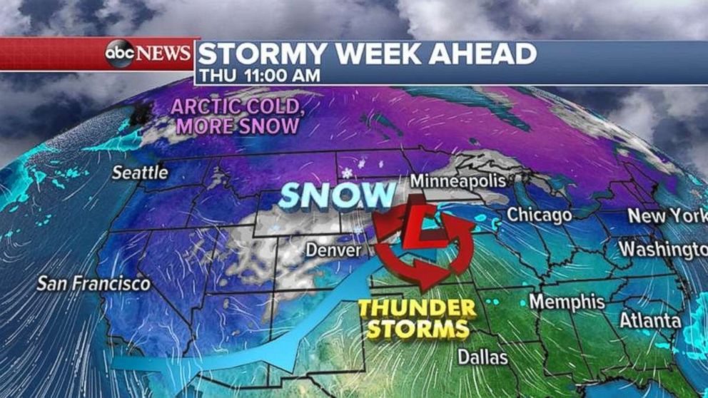 Two storm systems are expected to move through the country this week.