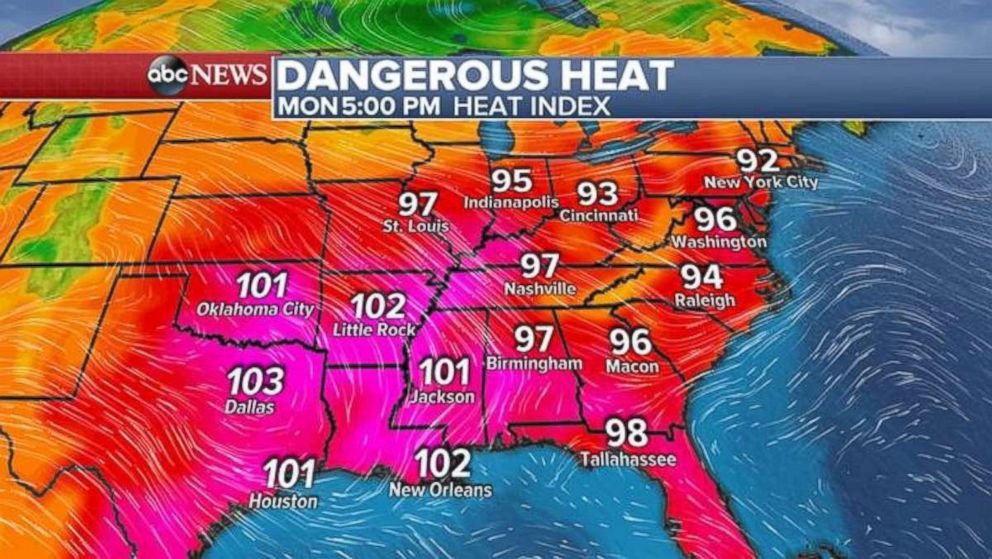 PHOTO: Temperatures are forecast to come in as high 103 degrees in some parts of the country on Monday. 