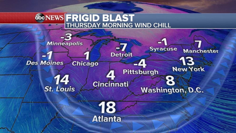 PHOTO: A major arctic blast is expected to bring frigid temperatures from the Midwest to East Coast next week.