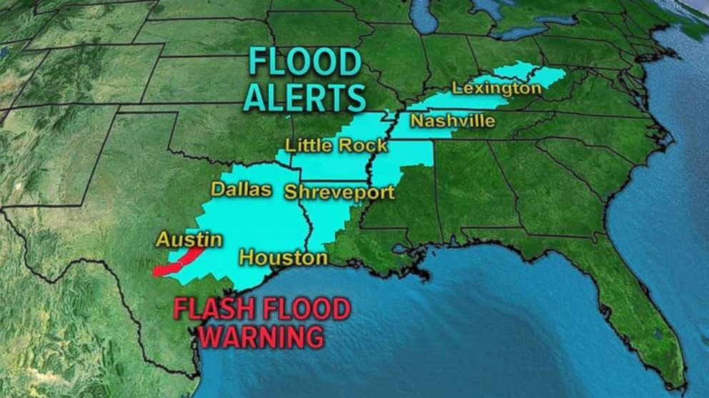PHOTO: A large storm system is expected to bring severe weather and flash flooding to the South and Ohio Valley. 