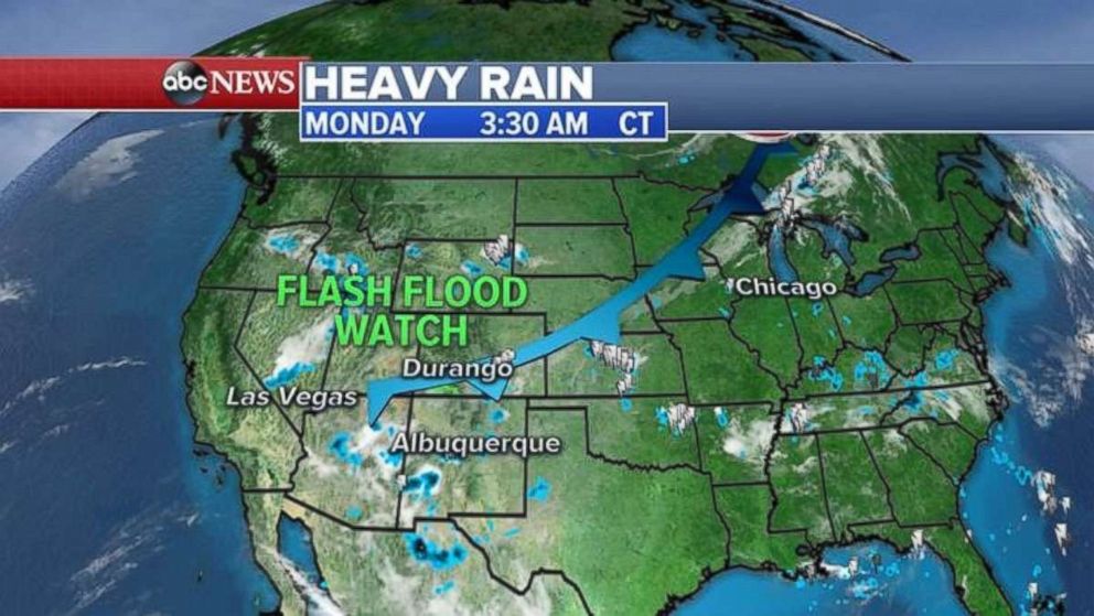 PHOTO: At least three west coast states were under flash flood watches on Monday. 