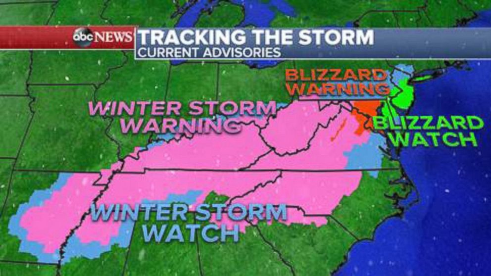 Timeline of When Winter Storm Will Hit The East Coast ABC News