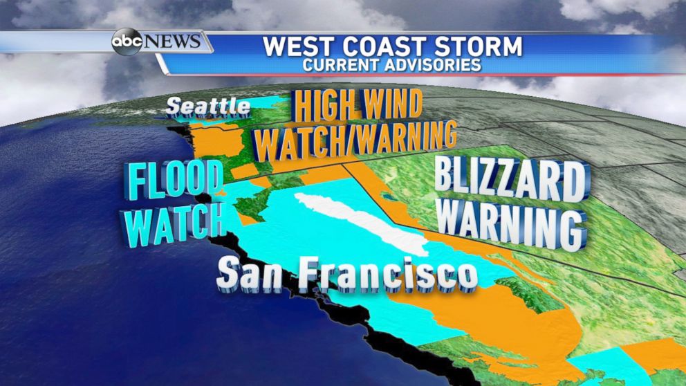 PHOTO: Current Watches and Warnings for the West Coast