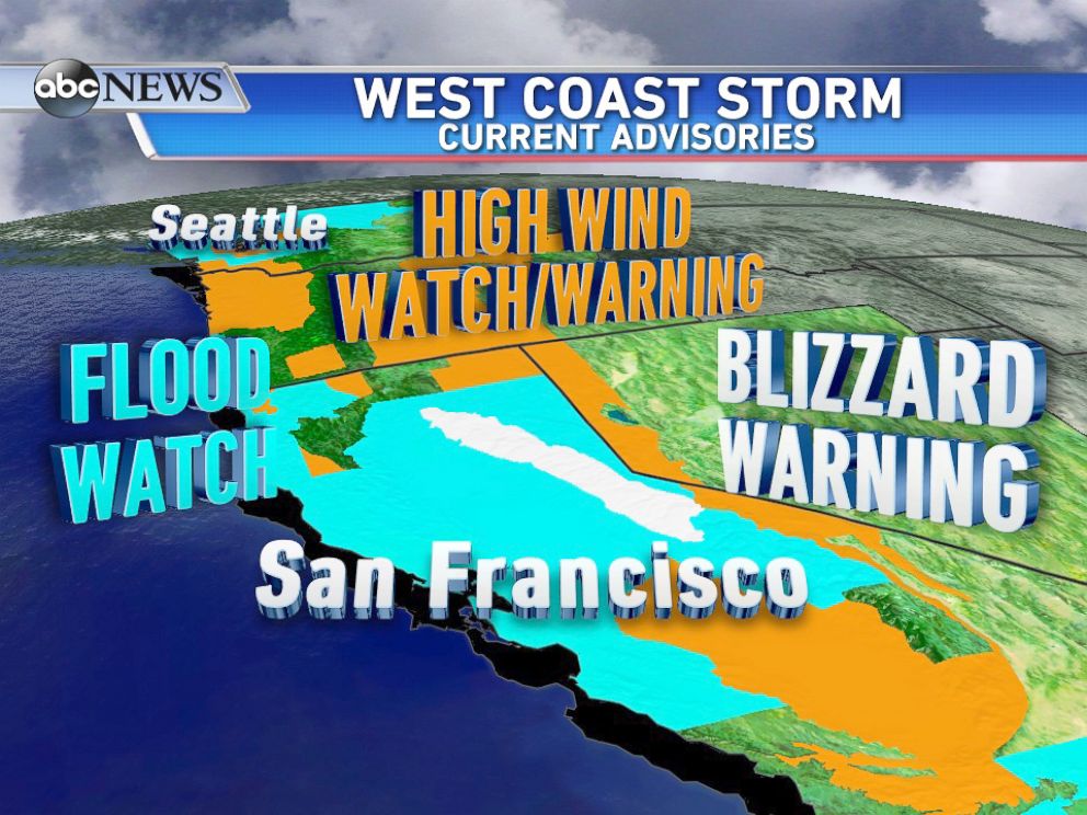 PHOTO: Current Watches and Warnings for the West Coast