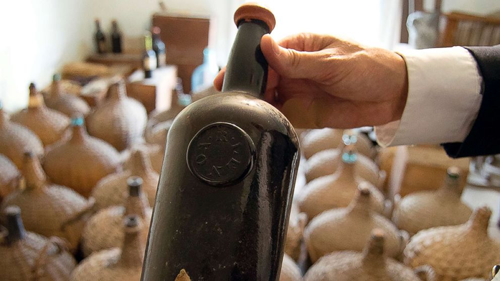 PHOTO: A six-month restoration project at Liberty Hall Museum in Union, N.J., uncovered three cases of Madeira wine dating to 1796 and about 42 demijohns from the 1820s while restoring its wine cellar. 