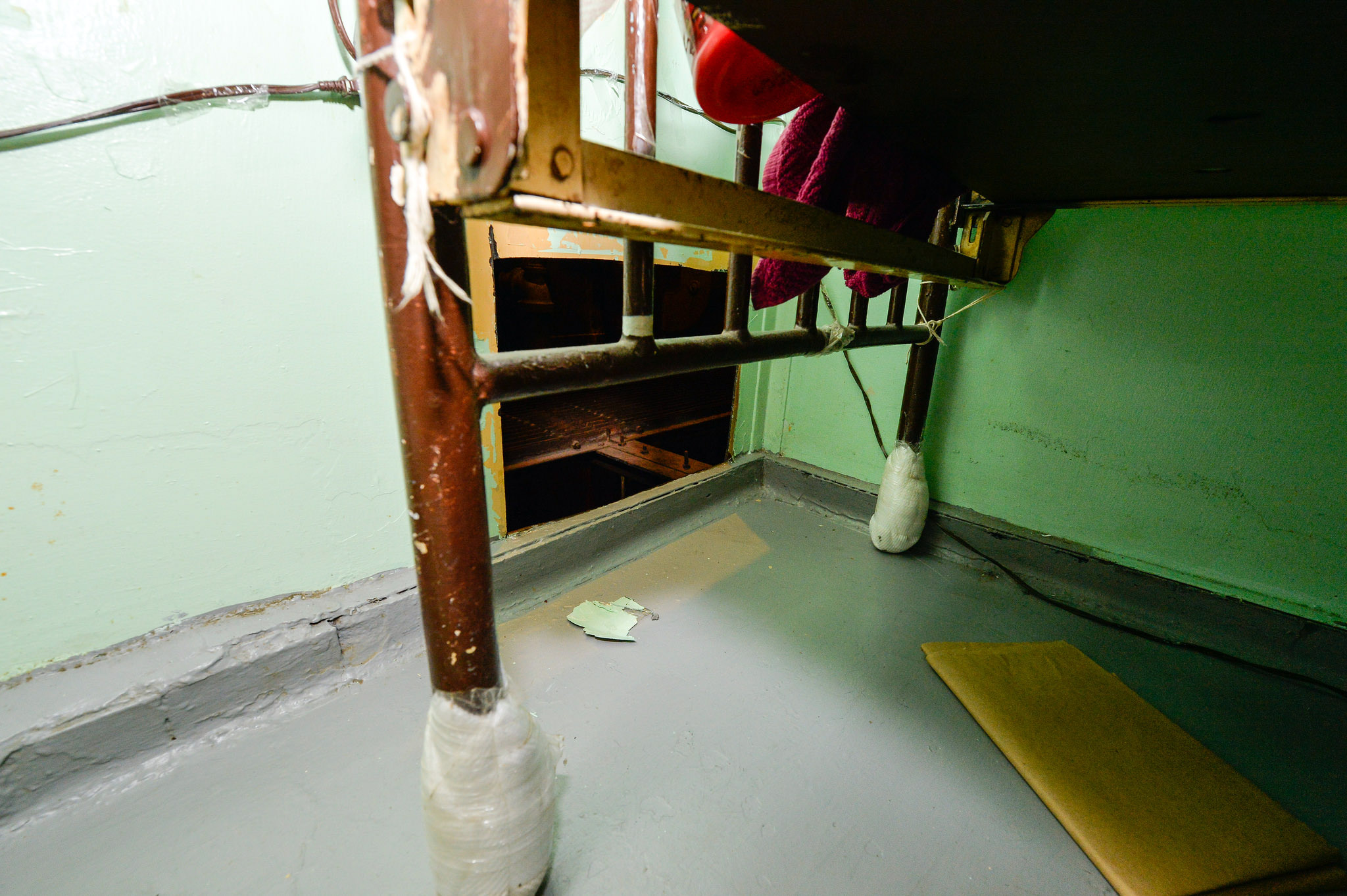 PHOTO: The area where two convicted murderers used power tools to cut through steel pipes at a maximum-security prison in Dannemora, NY, and escaped through a manhole, New York Gov. Andrew Cuomo said, June 6, 2015.