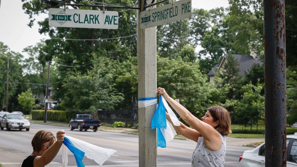 Blue and White Awareness Ribbons