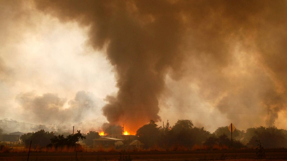 A wildfire destroys homes in the Glenn Ilah area near Yarnell, Ariz., June 30, 2013.