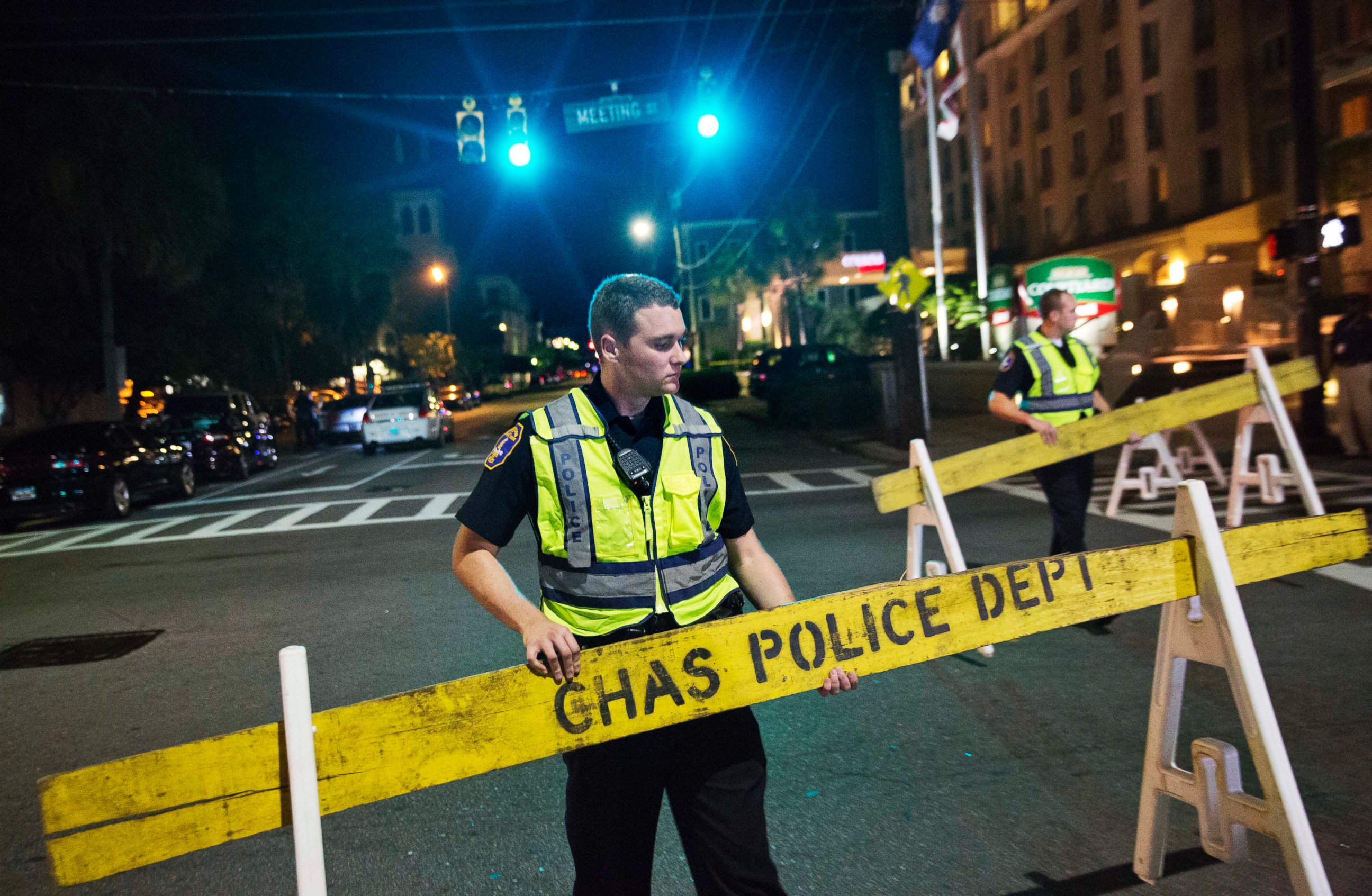 PHOTO: Police close off a section of Calhoun Street near the Emanuel AME Church following a shooting, June 17, 2015, in Charleston, South Carolina.