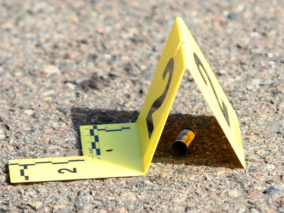 PHOTO: A bullet casing is marked at the scene of a deadly shooting at Umpqua Community College in Roseburg, Ore., Oct. 1, 2015.