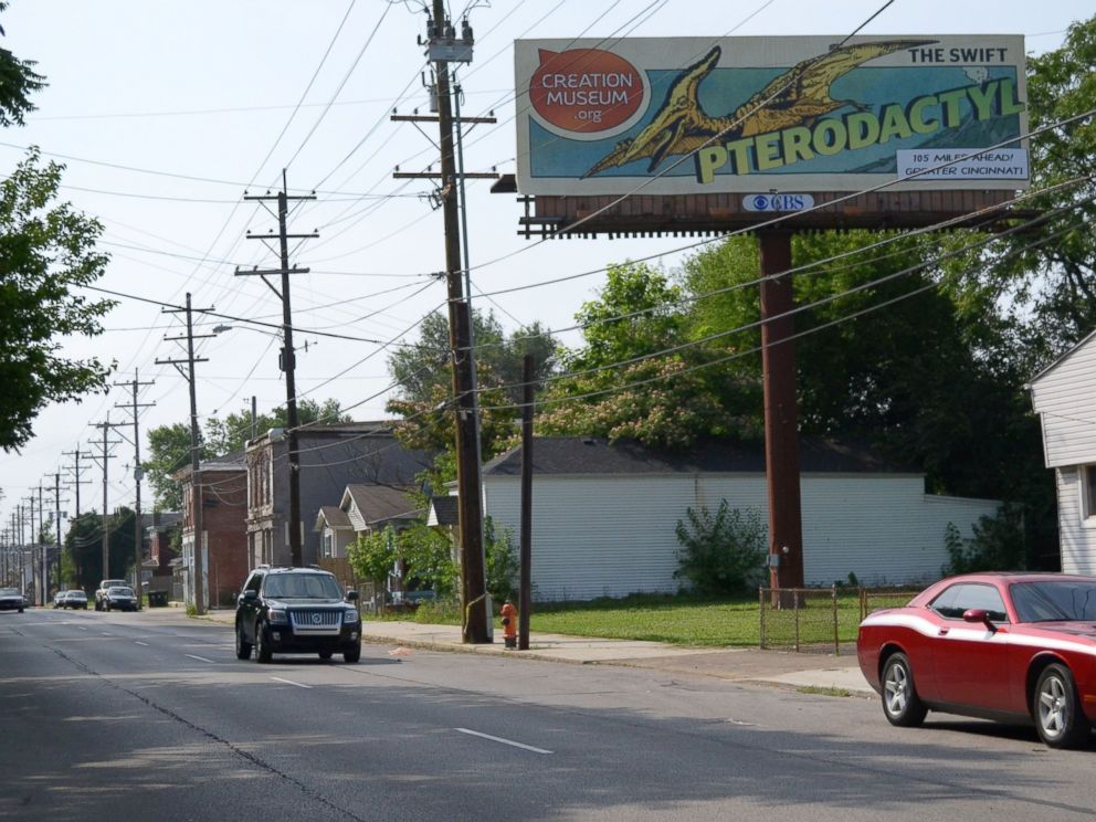 PHOTO: A billboard shows an ad campaign for the Creation Museum. Billboard companies have refused to run an ad commissioned by an atheist group mocking the Ark Encounter, a Noahs Ark themed park being built by the same group who runs The Creation Museum.