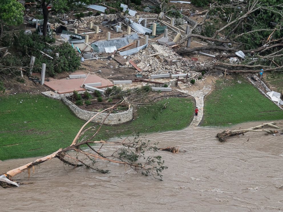 PHOTO: A home on the Blanco River was taken off its foundation after heavy overnight rain caused flash flooding in Wimberley, Texas, May 24, 2015.