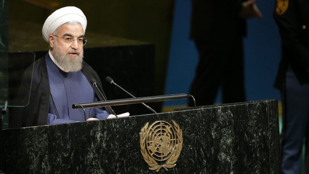 Iranian President Hassan Rouhani addresses the 70th session of the United Nations General Assembly at U.N. headquarters in New York City on Sept. 28, 2015.