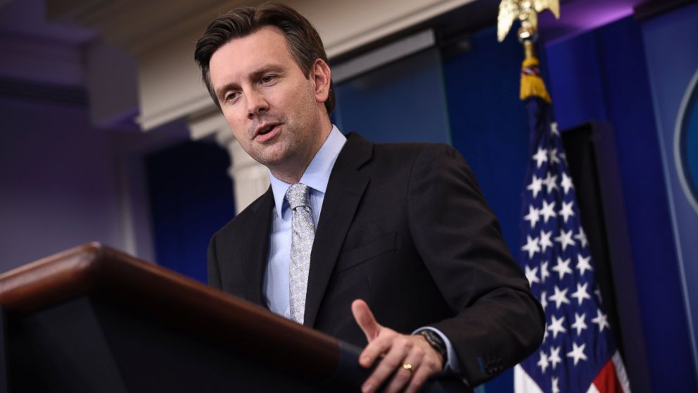 White House press secretary Josh Earnest speaks during the daily briefing at the White House in Washington on Nov. 5, 2015. 