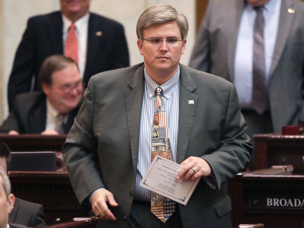 PHOTO: Rep. Justin T. Harris, R-West Fork, walks in the House chamber at the Arkansas state Capitol in Little Rock, Ark., Feb. 12, 2015.