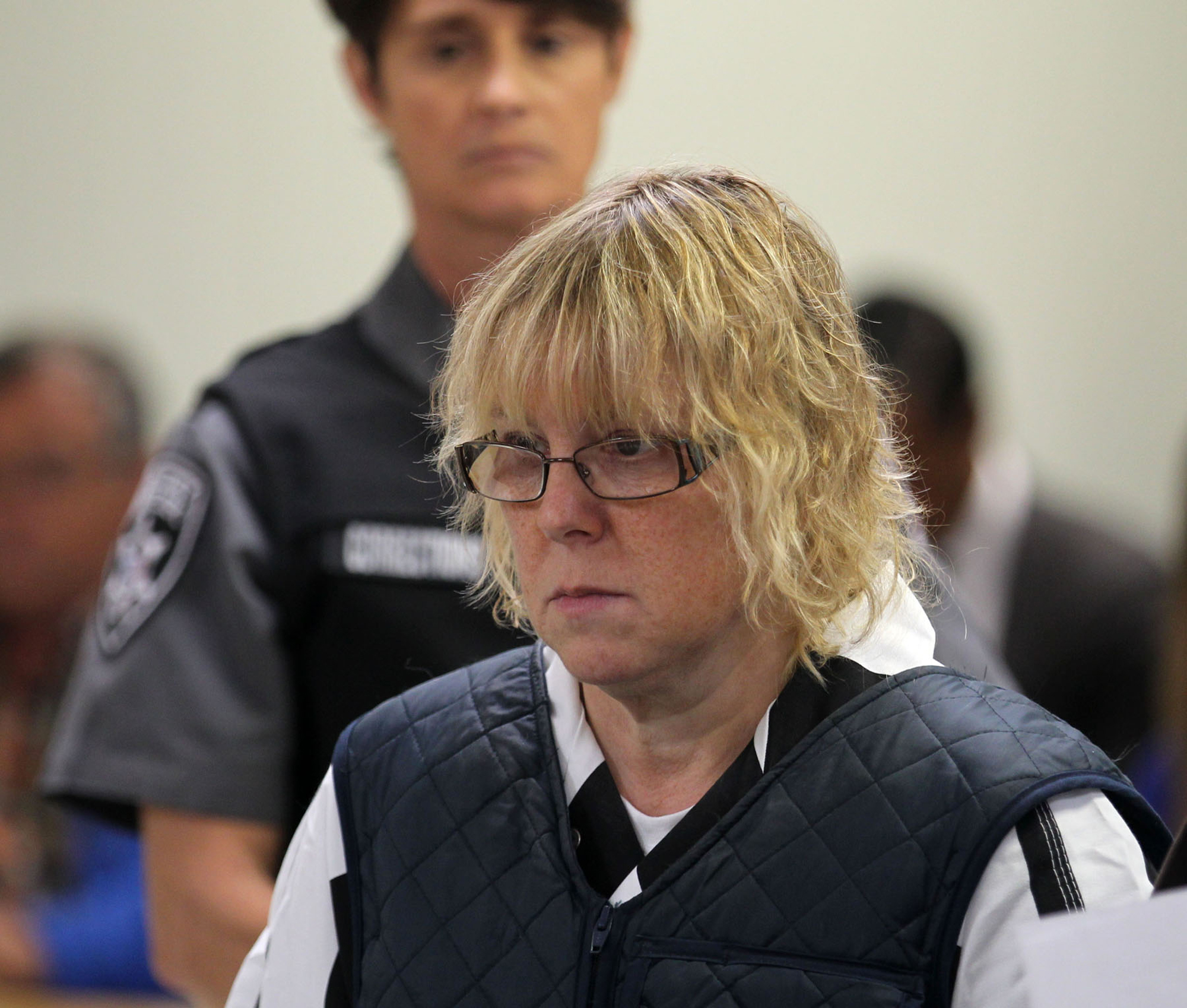 PHOTO: Joyce Mitchell appears before Judge Mark Rogers in City Court in this file photo, June 15, 2015, in Plattsburgh, N.Y.