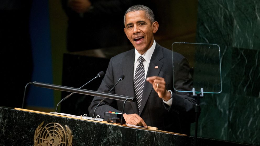 President Barack Obama speaks at the United Nations Sustainable Development Summit, Sept. 27, 2015, at the United Nations headquarters.