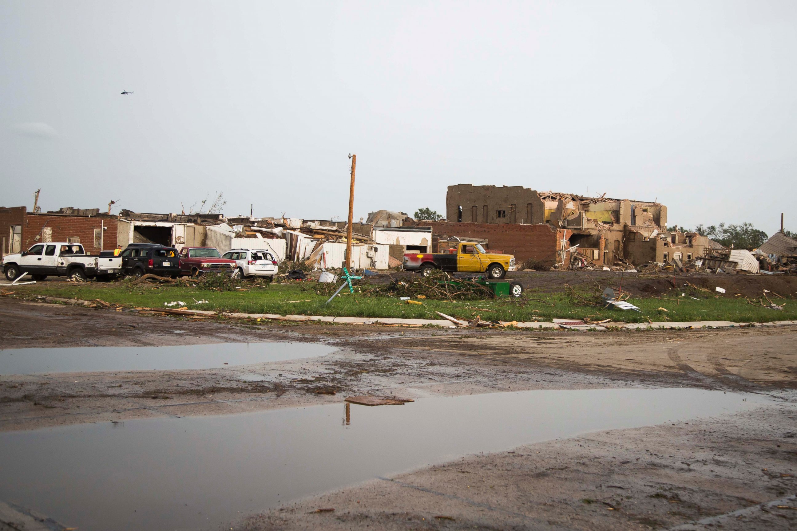 PHOTO: Severely damaged homes and buildings are seen after a tornado, June 16, 2014, in Pilger, Neb.