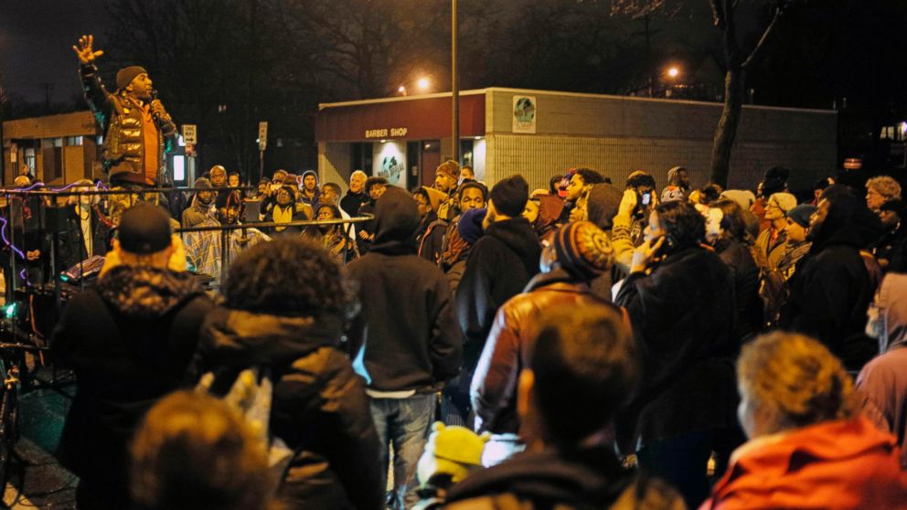Protesters including pastor Danny Givens demanded answers over the fatal shooting of Jamar Clark near a police precinct in Minneapolis on Nov. 17, 2015. 