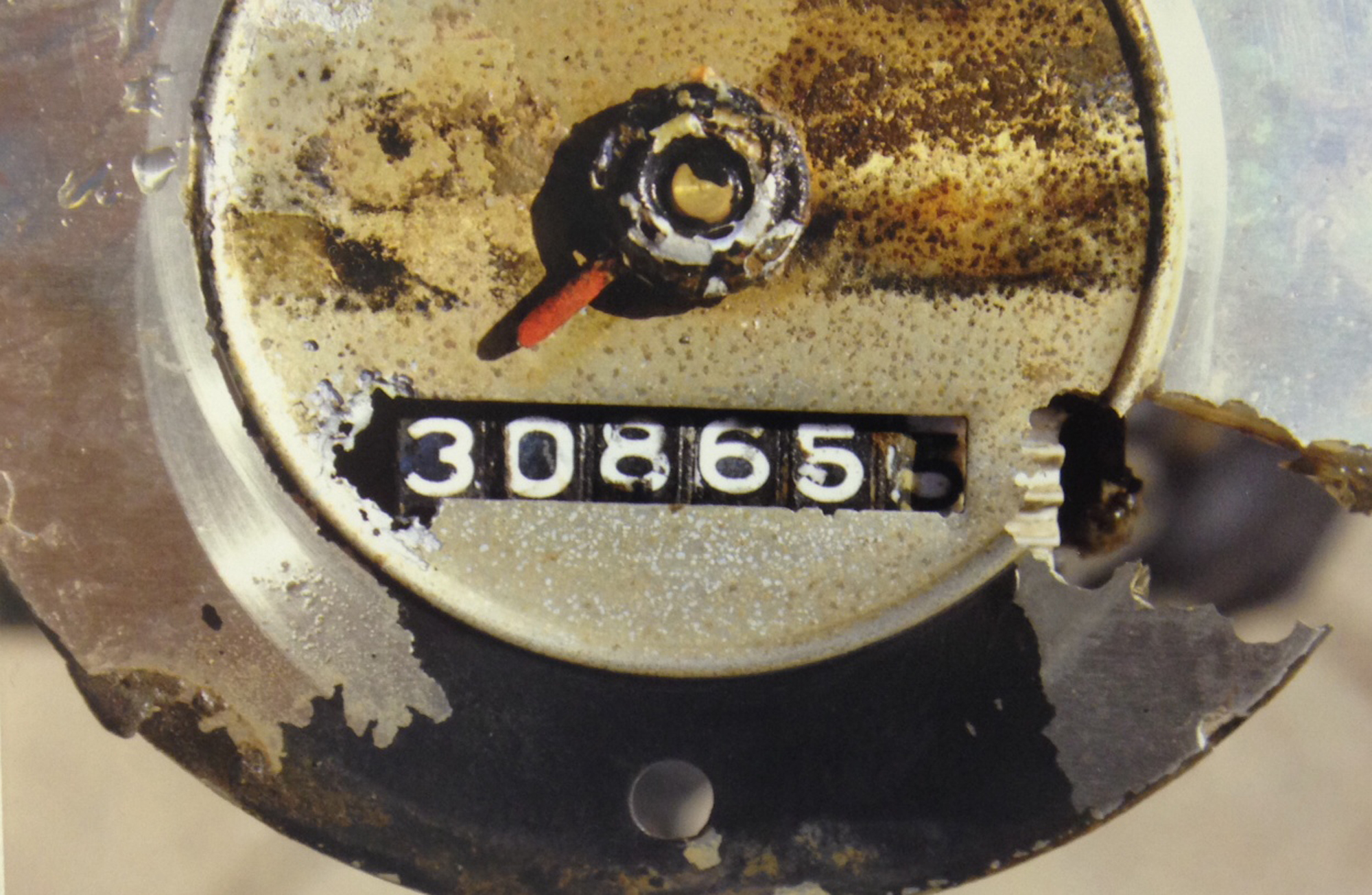PHOTO: The odometer mileage reading of the 1960 Studebaker unearthed in September, 2013.