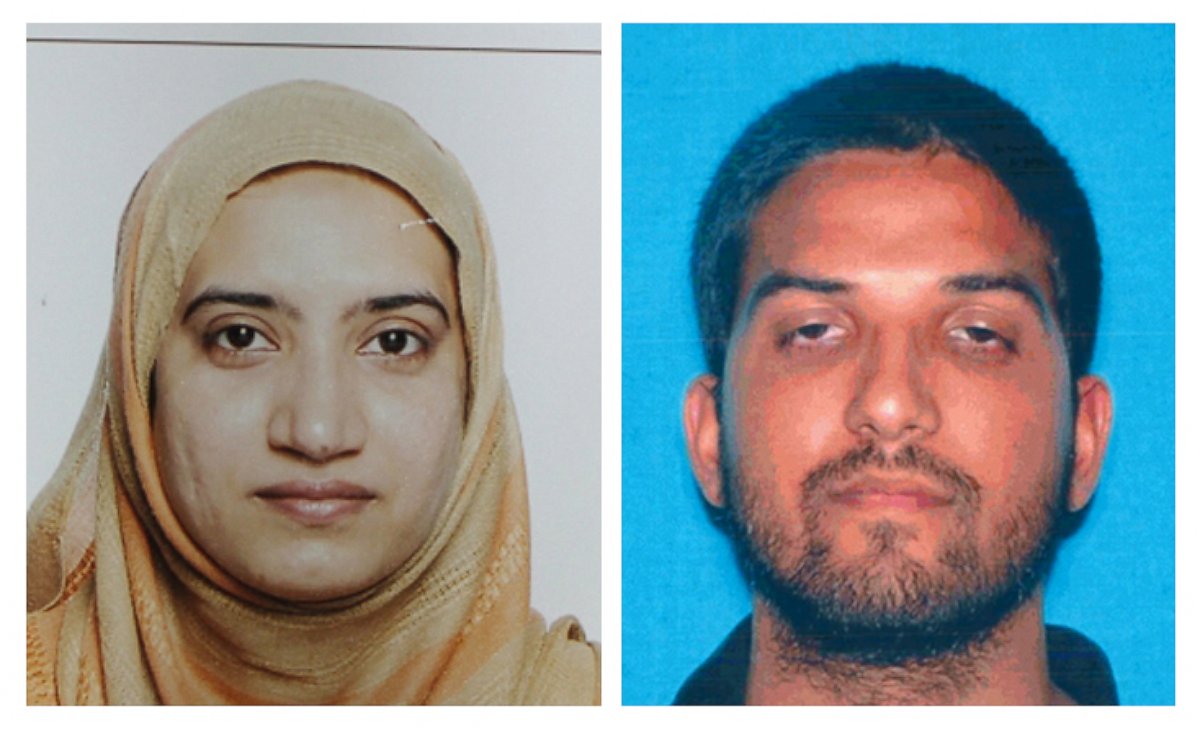 PHOTO: This undated combination of photos provided by the FBI, left, and the California Department of Motor Vehicles shows Tashfeen Malik, left, and Syed Farook. 