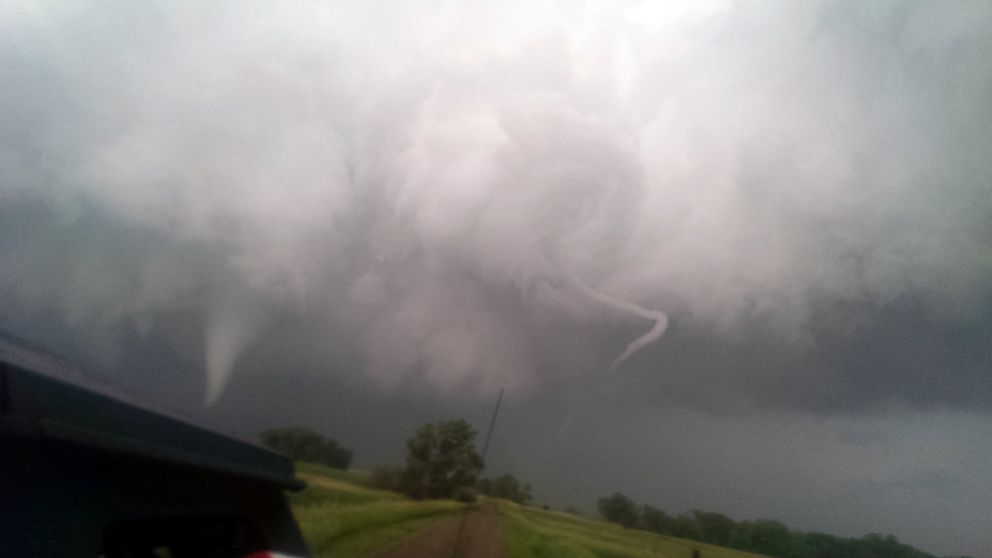 PHOTO: A tornado is spotted near Alpena, S.D.,  about 15 miles southwest of Wessignton Springs, June 18, 2014.