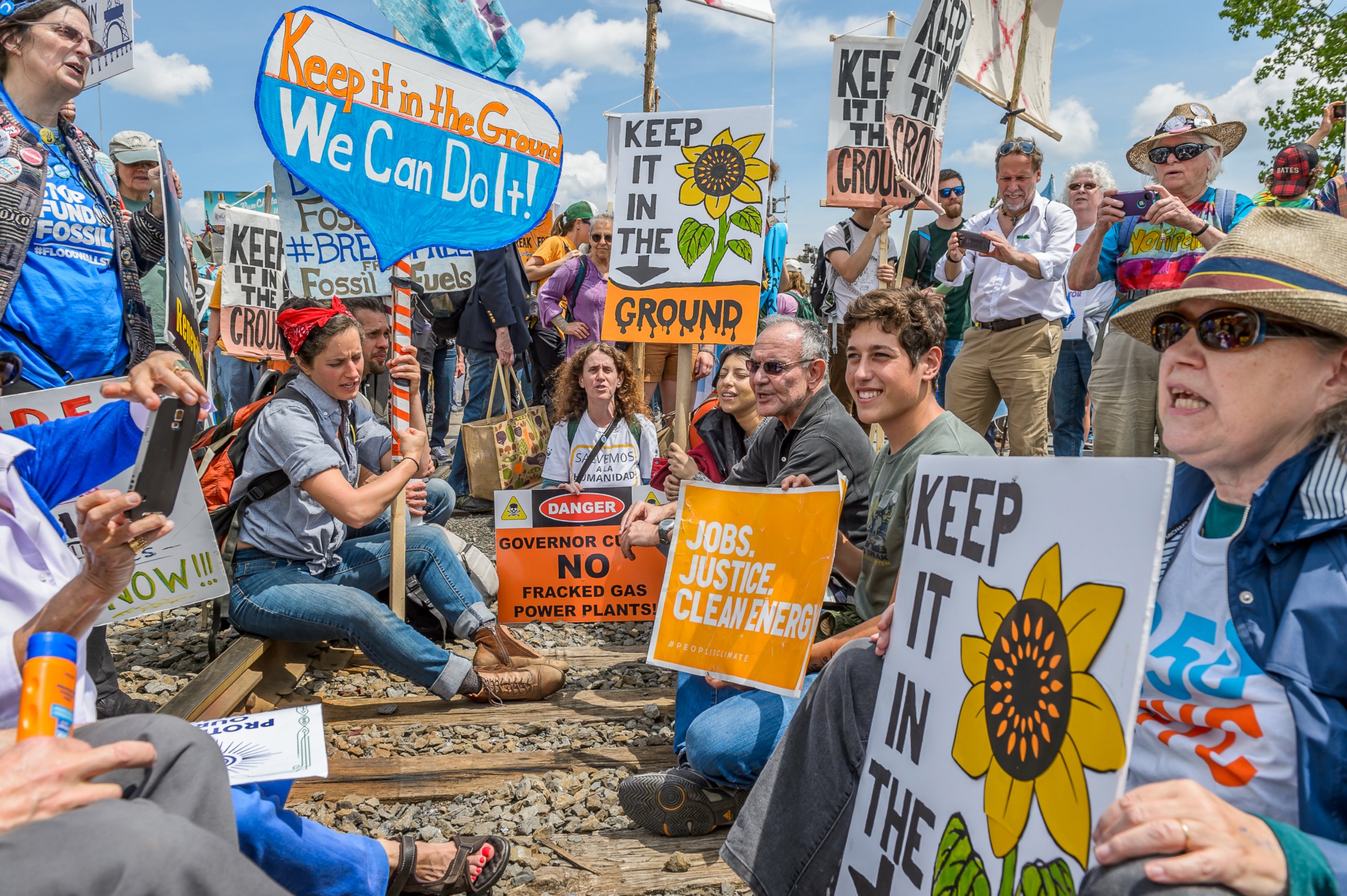 PHOTO: A rally, march and mass civil disobedience to stop the explosive fracked oil trains in the Port of Albany was held May 14, 2016 by over 1,500 people, from Albany and from as far as Maine, Quebec and central Pennsylvania.