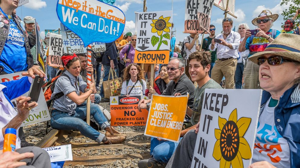 PHOTO: A rally, march and mass civil disobedience to stop the explosive fracked oil trains in the Port of Albany was held May 14, 2016 by over 1,500 people, from Albany and from as far as Maine, Quebec and central Pennsylvania.