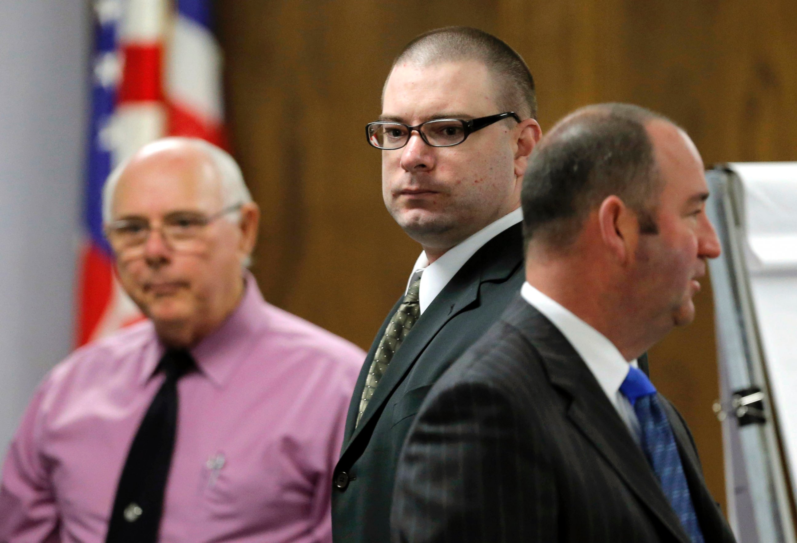 PHOTO: Eddie Ray Routh, center, enters the courtroom, Feb. 16, 2015, in Stephenville, Texas, as proceedings resume in the former Marine's trial.