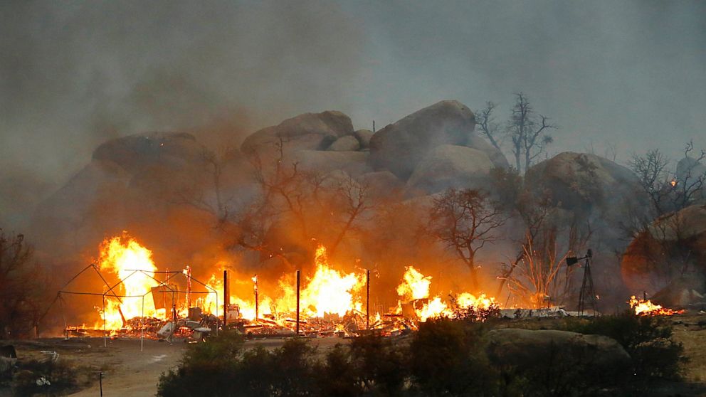 The Yarnell Hill Fire burns in Glenn Ilah near Yarnell, Ariz., Sunday, June 30, 2013.