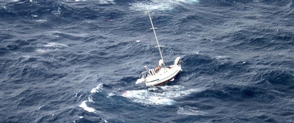 sailboat caught in hurricane