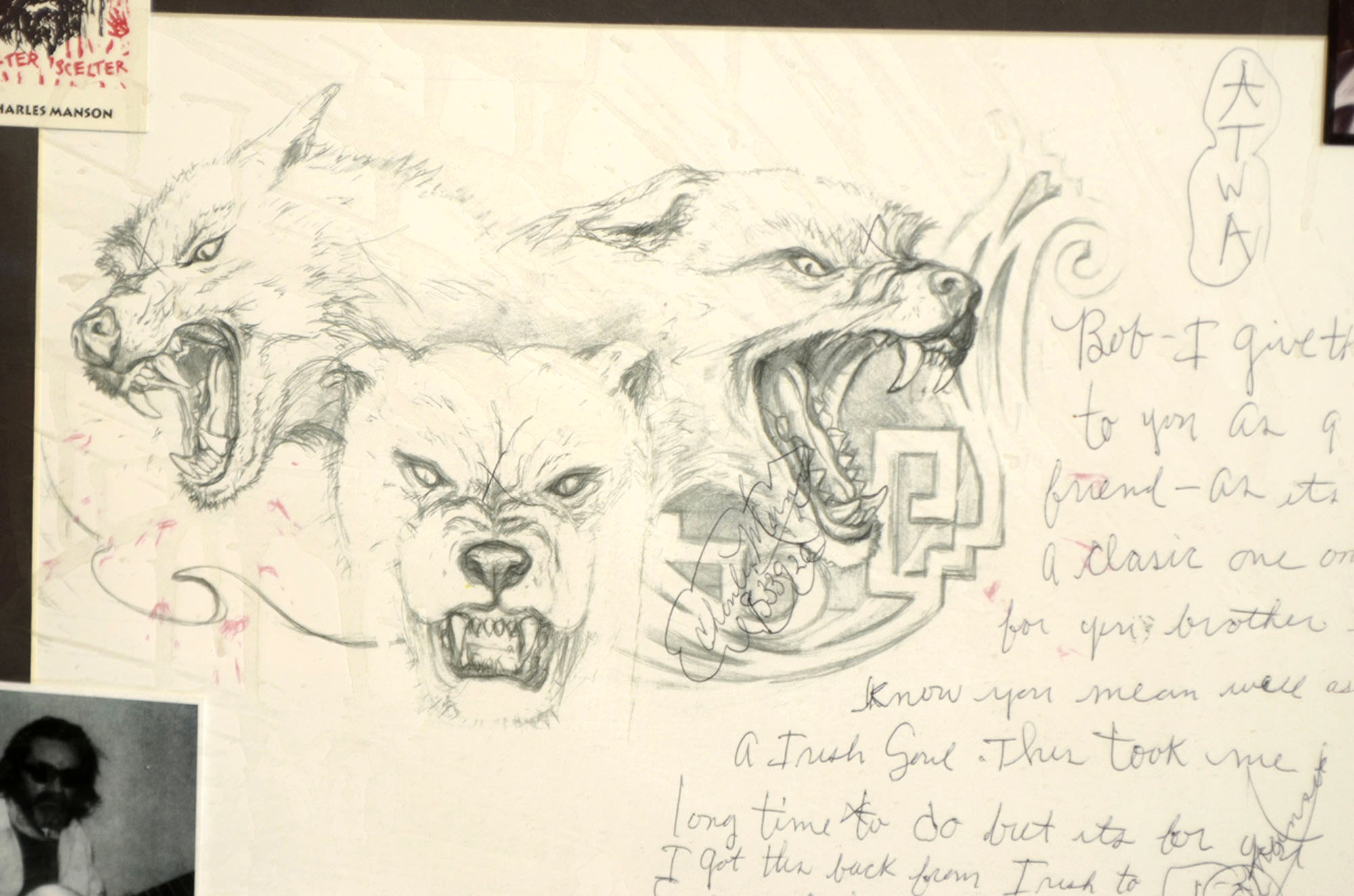 PHOTO: A piece of artwork from Charles Manson to Bob George in Dodge City, Kan.
