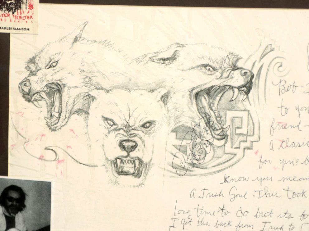 PHOTO: A piece of artwork from Charles Manson to Bob George in Dodge City, Kan.
