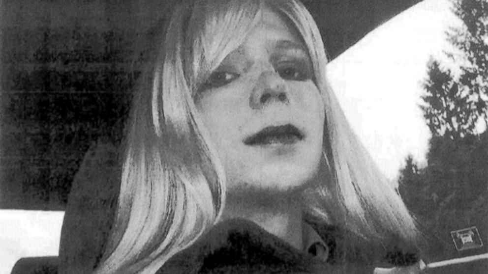 Chelsea Manning poses wearing a wig and lipstick in this undated file photo provided by the U.S. Army.
