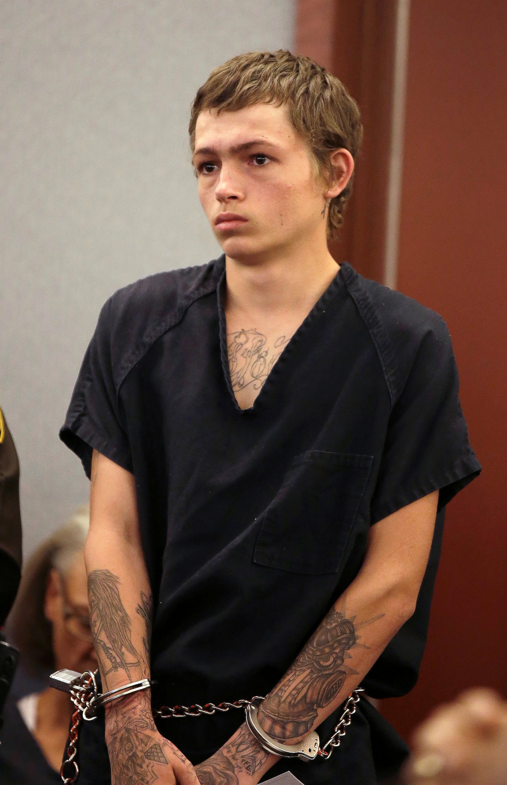PHOTO: Erich Nowsch Jr. appears in a Las Vegas courtroom for his initial court appearance, Feb. 23, 2015, in Las Vegas. 